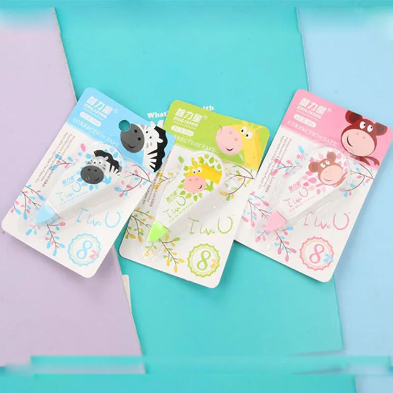 

36 pcs/lot Cartoon Animal 3M Correction Tape Cute Large Capacity Tapes Promotional Stationery gift School Office Supplies