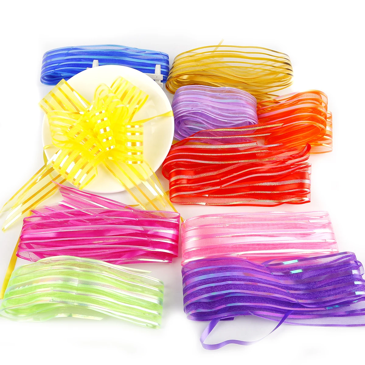 5 шт./лот см большая органза цветы бант лента для рукоделия свадебное