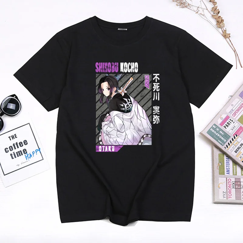 

Kawaii Demon Slayer Shinobu Anime T-shirt Hip Hop Streetwear Punk Style Tees Kimetsu No Yaiba Funny Cartoon Unisex Camisetas