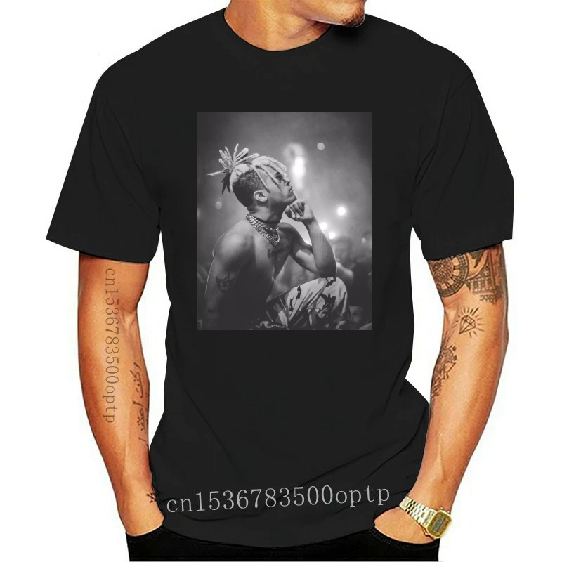 

Новинка 2021, футболка Xxxtentacion в стиле хип-хоп, рэп-музыка, Playeras De Hombre, мужские топы s Xxxtentacion, футболки Rapper, крутые мужские черные футболки