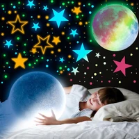 435 pcs colorful moon stars luminous wall stickers for kids room ceiling diy decoration happy party fluorescent home decor
