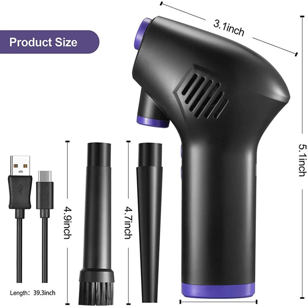 home cordless air duster usb rechargeable 2 speeds with led light handheld air blower portable for keyboard computer car vehicle free global shipping