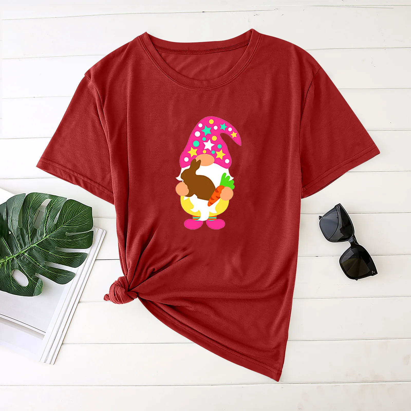 

Summer Ladies All-match T-shirt Adult Easter Fashion Casual Women Short Sleeve Printed O-neck Tops Tee T-shirt Mujer Camisetas