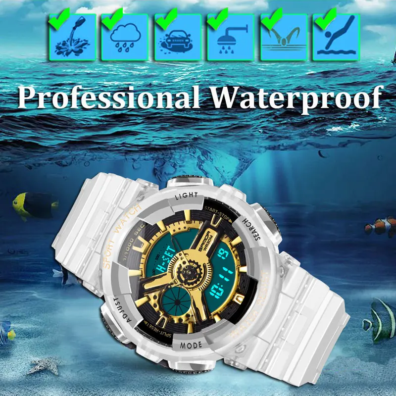 SANDA спортивные наручные часы женские известный бренд двойной дисплей для женщин