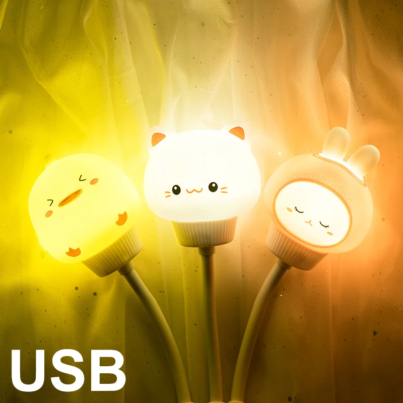 

Светодиодный ночсветильник с USB-разъемом для детей, гибкая лампа для лактации в стиле аниме, маленьсветильник Настольная лампа для детской ...