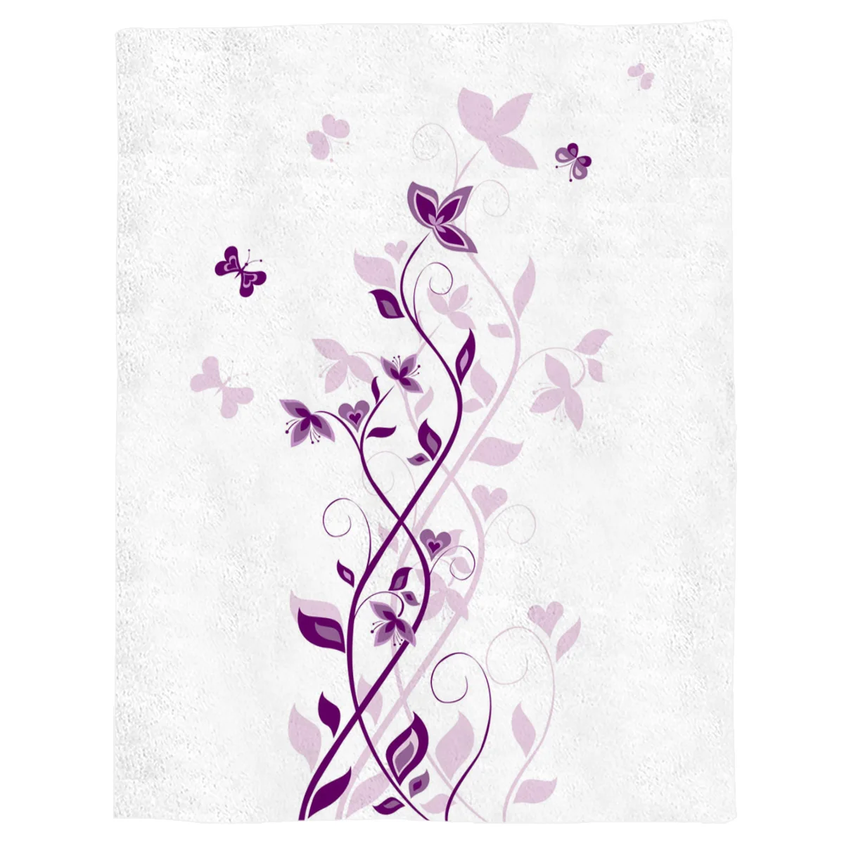 Бабочка цветок лоза белый коралловые флисовые одеяла фланелевые покрывала