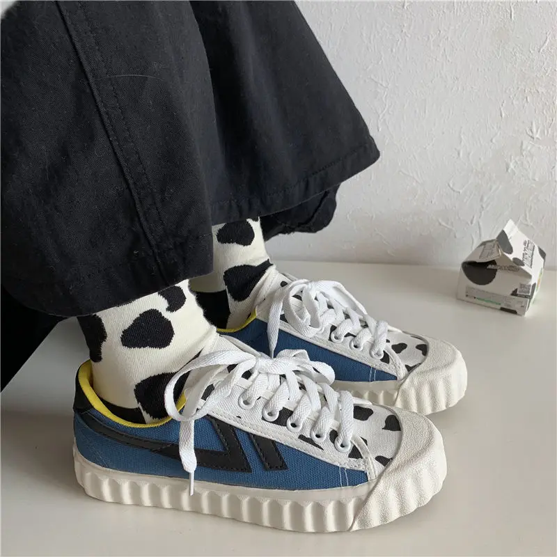 

QWEEK 2021 Women's Sneakers Kawaii Shoes Fashion Vulcanized Sports Flats Harajuku Casual Spring Female Korean Dropshipping