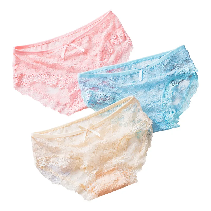 Трусики женские кружевные жаккардовые 6 шт. | Женская одежда