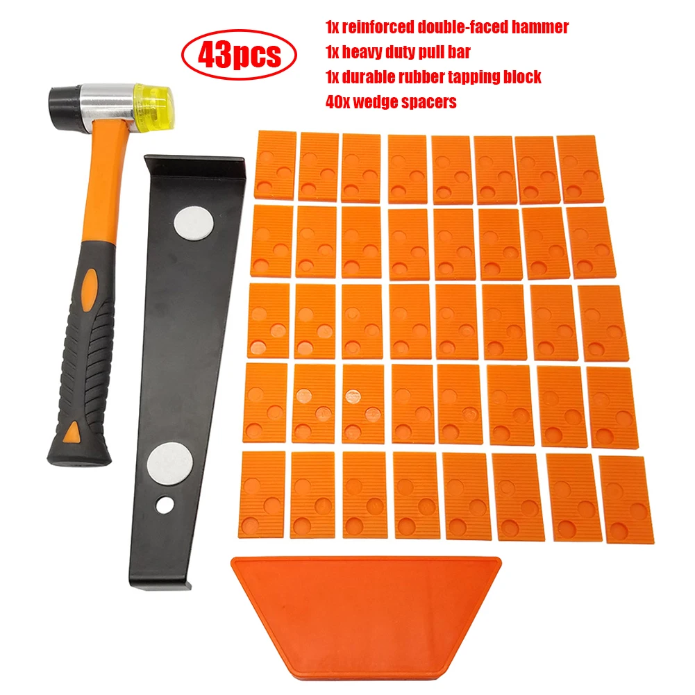 

Wood Floor Installation Tool Professional Laminate Wood Flooring Installation Kit .Tapping Block, Pull Bar ,Mallet Hand Tool Set
