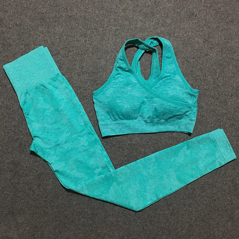 light green camo set 2 шт. Камуфляжный фитнес-набор VIP - Цвет: light green camo set