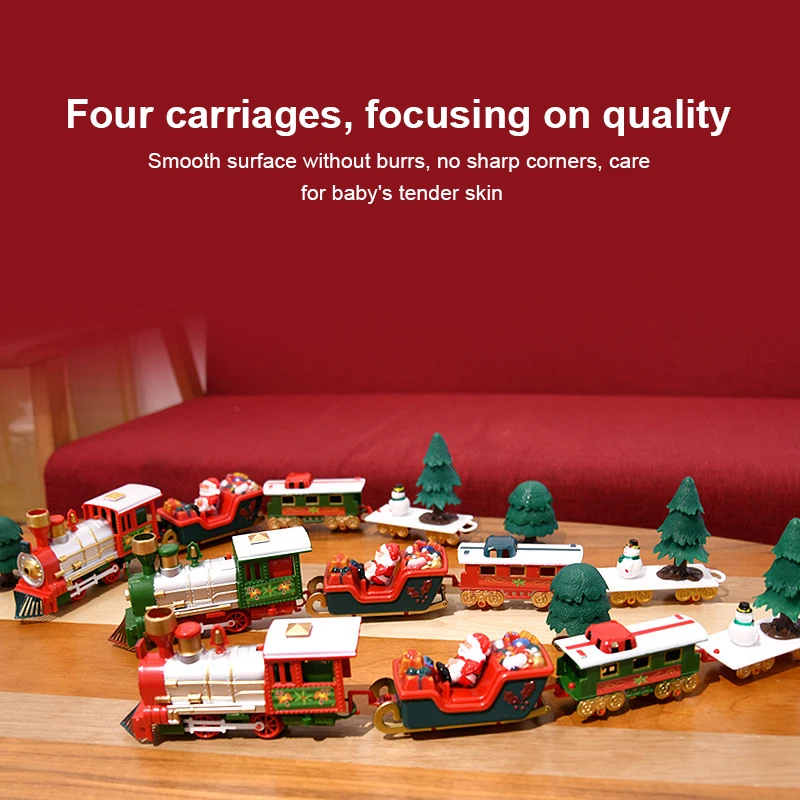 

Christmas Electric Rail Car Train Toy Children's Electric Toy Xmas Train Gift Electric Railway Train Set Locomotive Engine Cars