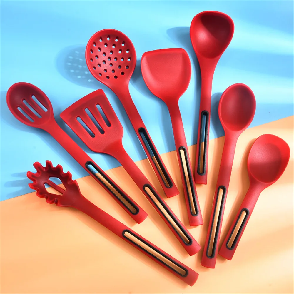 

Silicone Cooking Set Silicone Cooking Spatula Silicone Utensil Set 8 pc Heat Resistant Soup Spoon Set Slilcpne Spoon Spatula Set