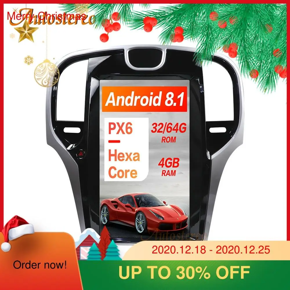 Автомобильный GPS навигатор в стиле Tesla Android 9 0 PX6 для Chrysler 300C 2013 2019 стерео головное