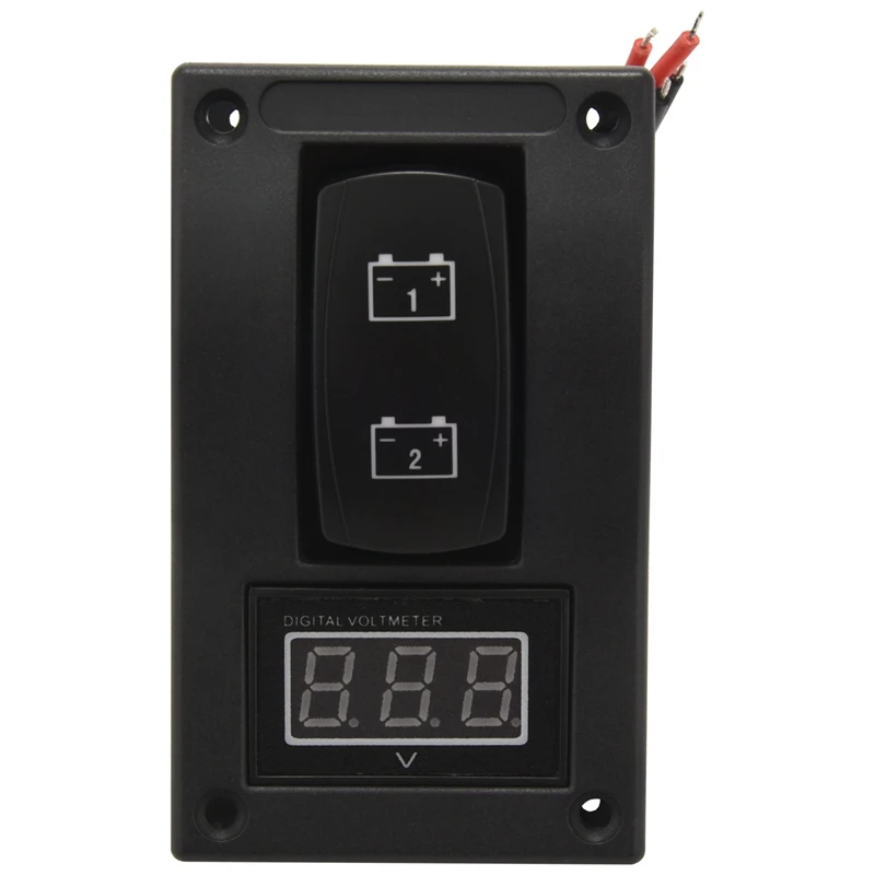 

HOT SALE 12-24V LED Dual Battery Test Panel Rocker Switch Car Truck Marine Boat Voltmeter 4P ON-OFF-ON
