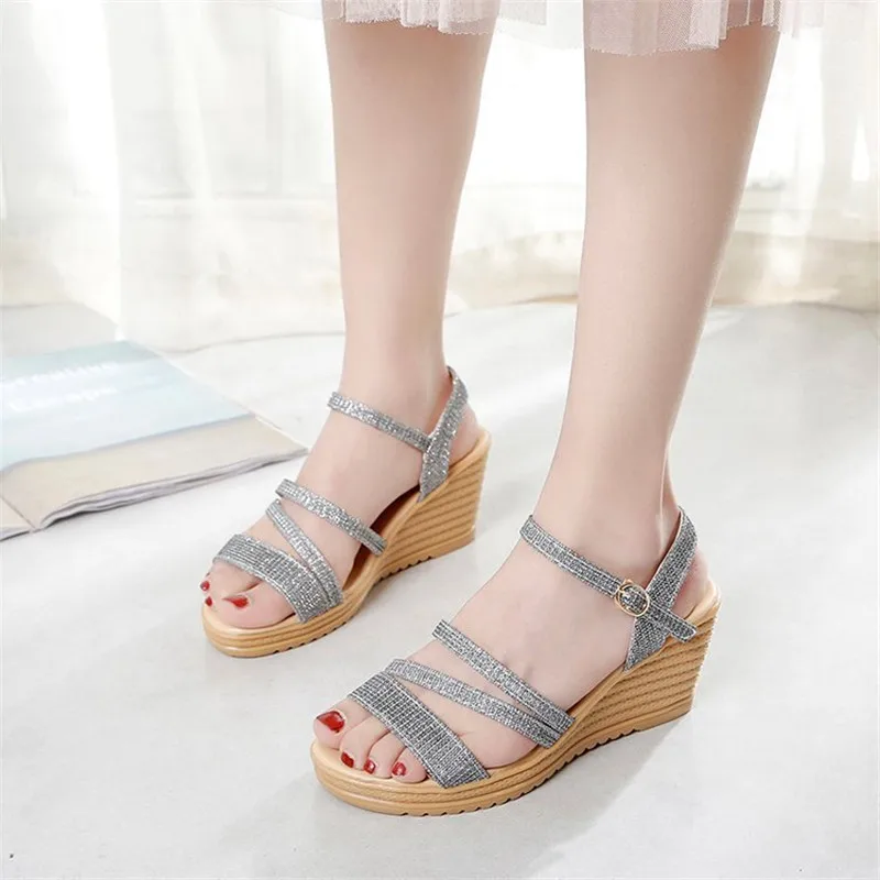 

Summer Buckle Women's Sandals Fish Mouth Fashion high Heel Platform Open Toes Women Sandals Shoes Drop Shipping