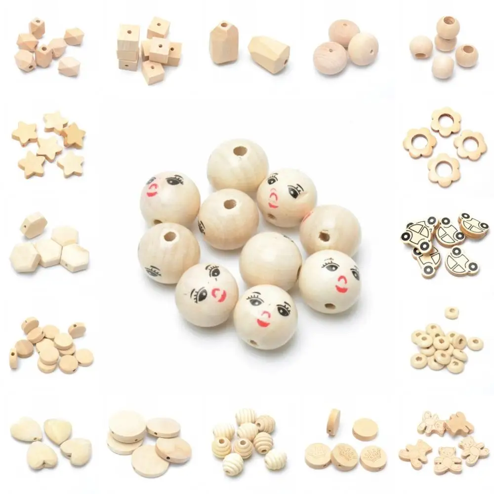 Необработанные деревянные бусины натурального цвета аксессуары ручной работы