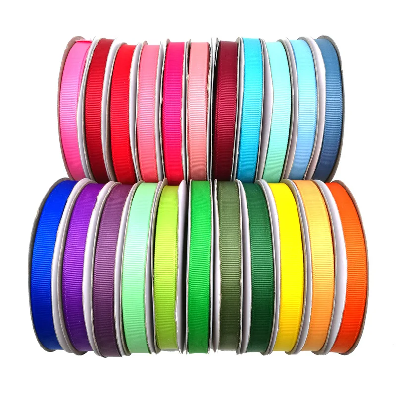 (20 ярдов) лента в рубчик 3/8 дюйма 9 мм белая черная розовая красная зеленая