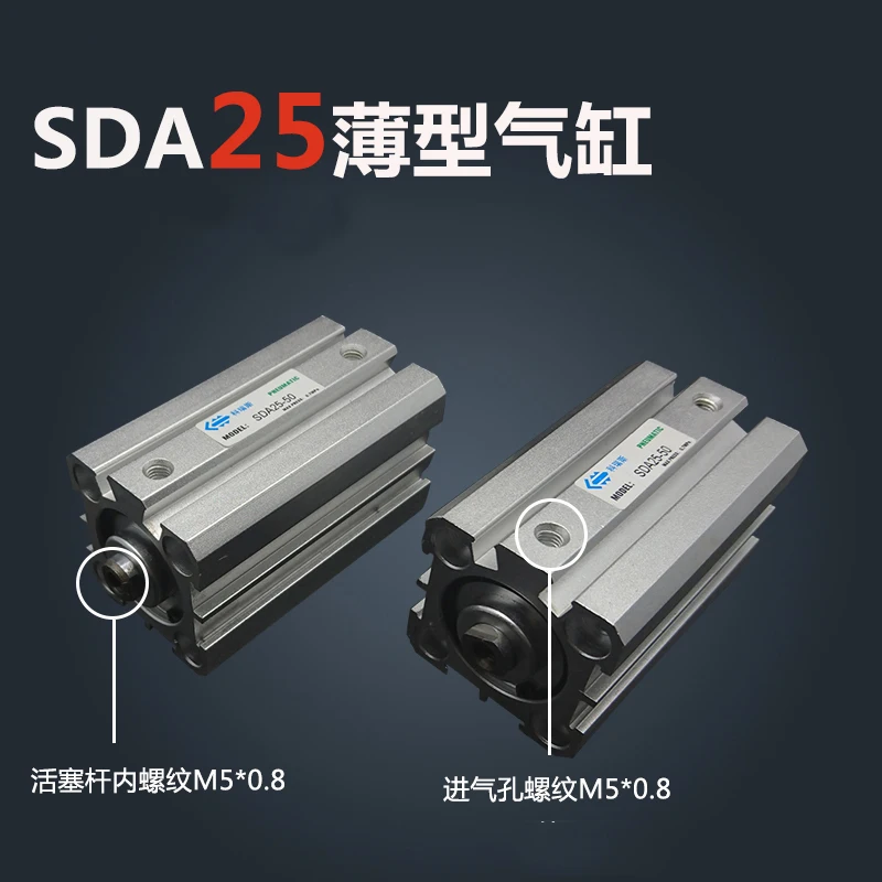 

SDA25*25-S Free shipping 25mm Bore 25mm Stroke Compact Air Cylinders SDA25X25-S Dual Action Air Pneumatic Cylinder-S