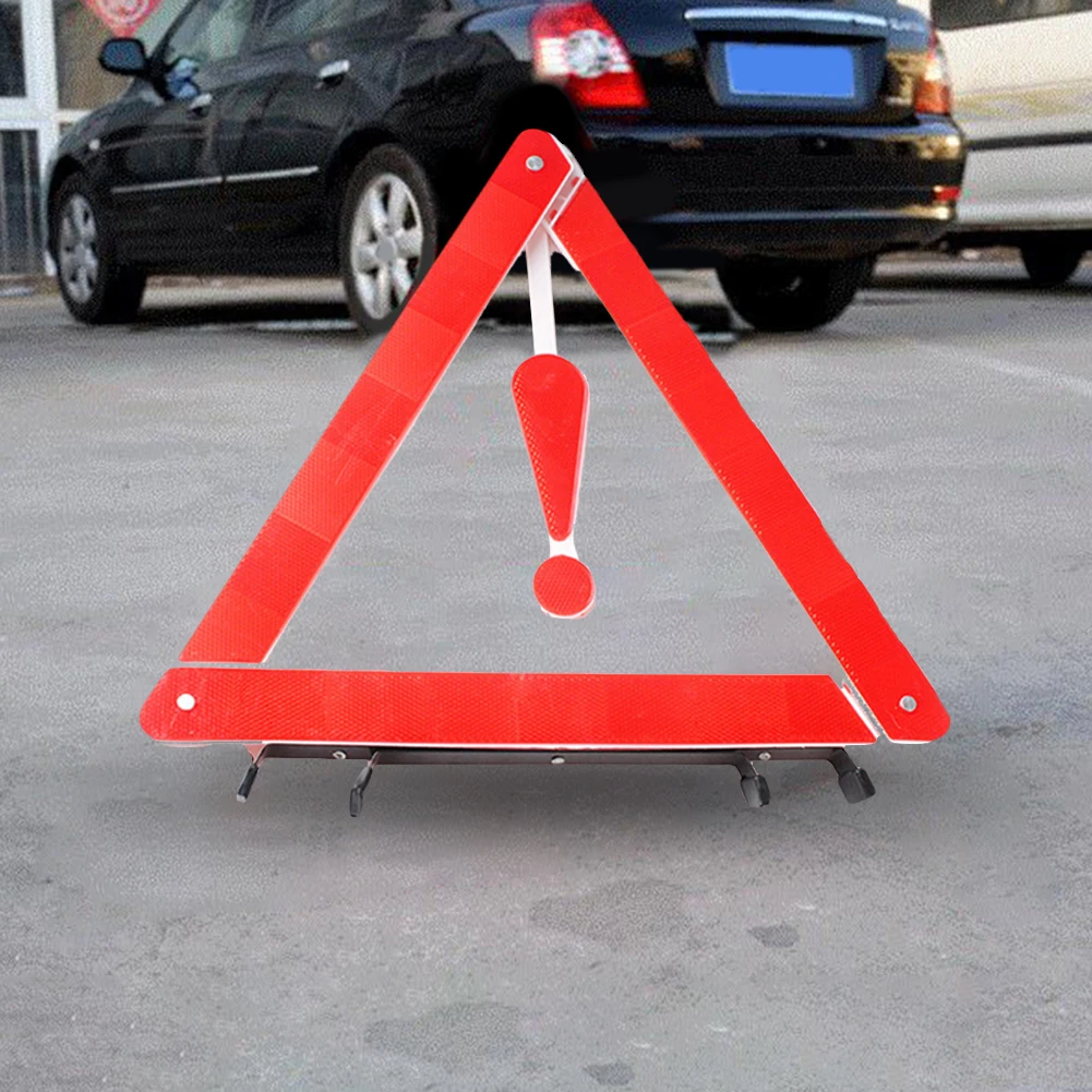 

Car Vehicle Emergency Breakdown Red Warning Sign Triangle Reflective Road Safety Hazard Car Foldable Tripod Stop Sign Reflectors