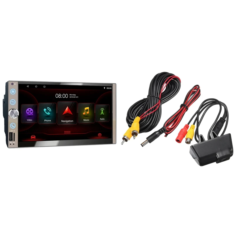 

Car Rear View Camera Waterproof HD CCD Night Vision Parking Camera With 2 Din 7Inch Car Radio Stereo