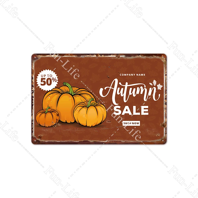 Тыква винтажные металлические знаки плакат жестяная вывеска с Рождеством Ретро