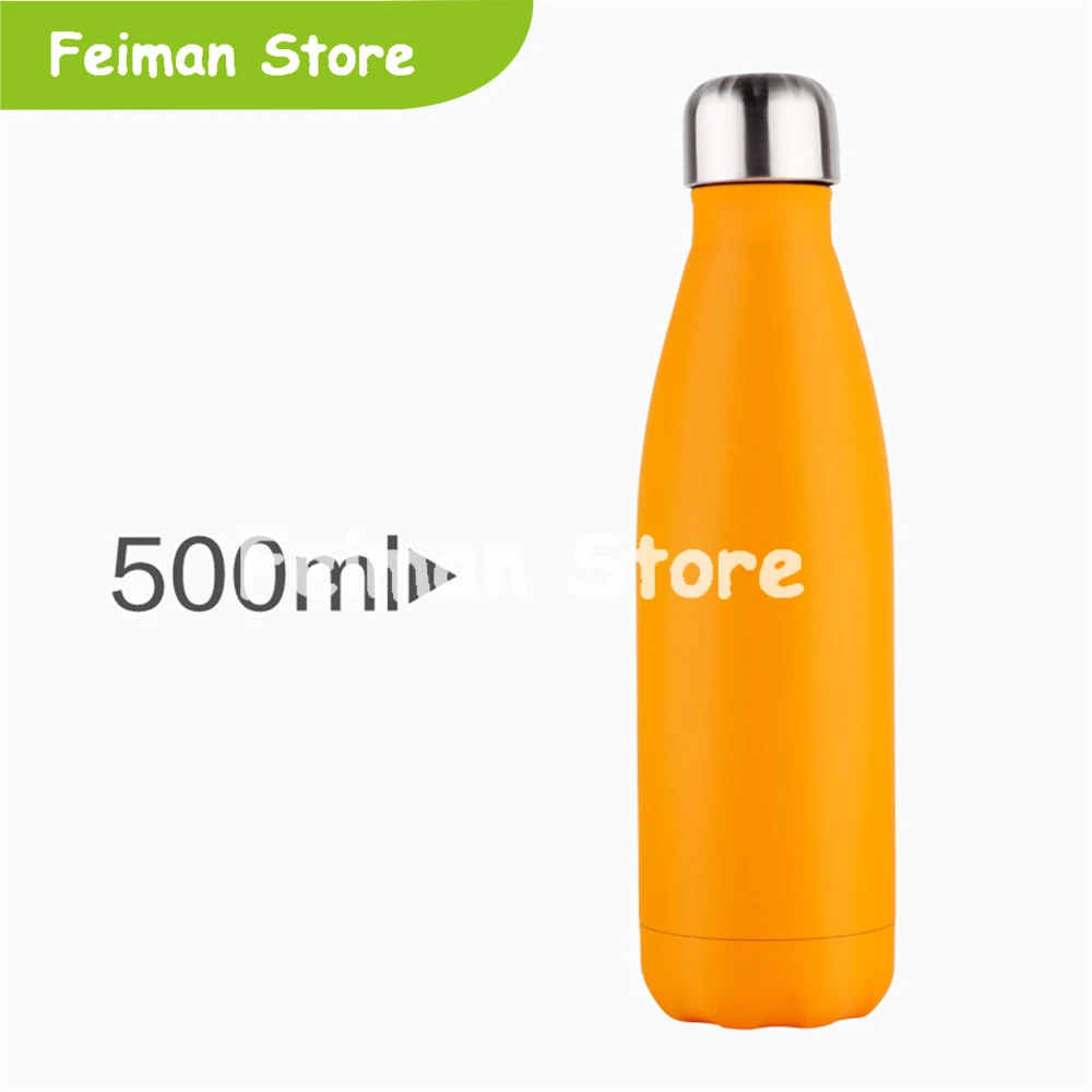 Solid Color BPA free Water Bottle Coffee Thermos 304 Stainless Steel Beer Tea Drink Travel Sport Gym Vacuum Insulated Cup | Дом и сад
