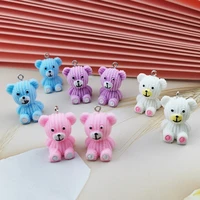 apeur 10pcspack 3d bear resin charms lovely animals earrings pendant diy fashion keychain necklace jewelry accessories handmade