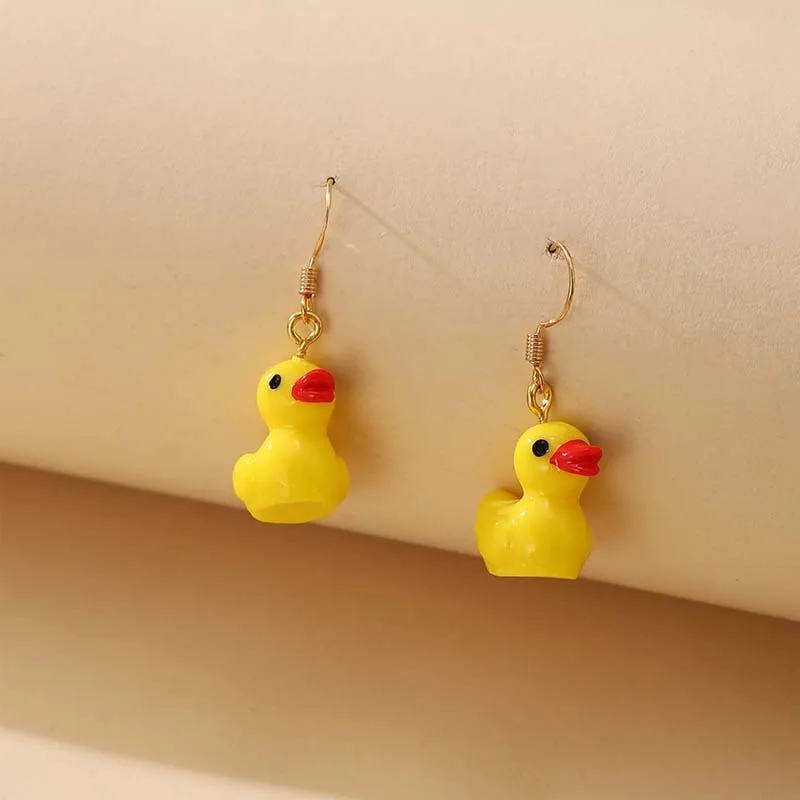 

Cute Duck Earrings for Women Girls Little Yellow Duck Drop Earring Korean Small Fresh Animal Jewelry Accessories Friend Gift