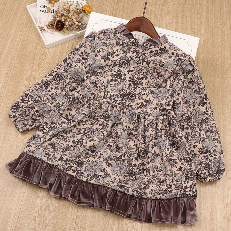 Jargazol платье для маленьких девочек зимний флисовый Детский костюм Vestidos с