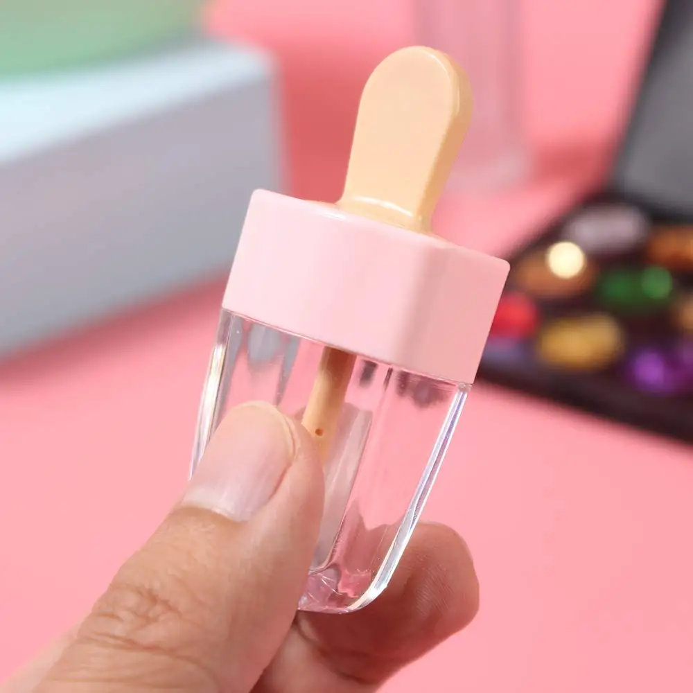 

FreeShip 20pcs 3.9ml Lip Balm Ice-cream Shaped Containers Clear Lipstick Samples Holder Cute Travel Cosmetics Bottles