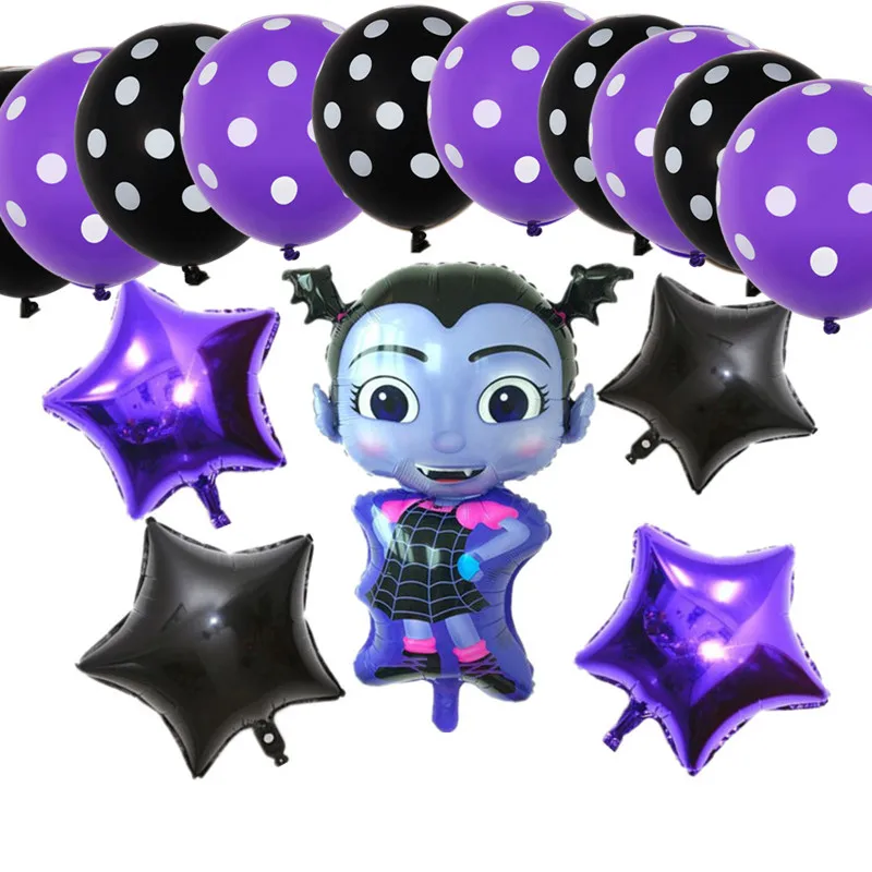 Воздушный шар на Хэллоуин маленькая ведьма фольги воздушный в горошек мраморные