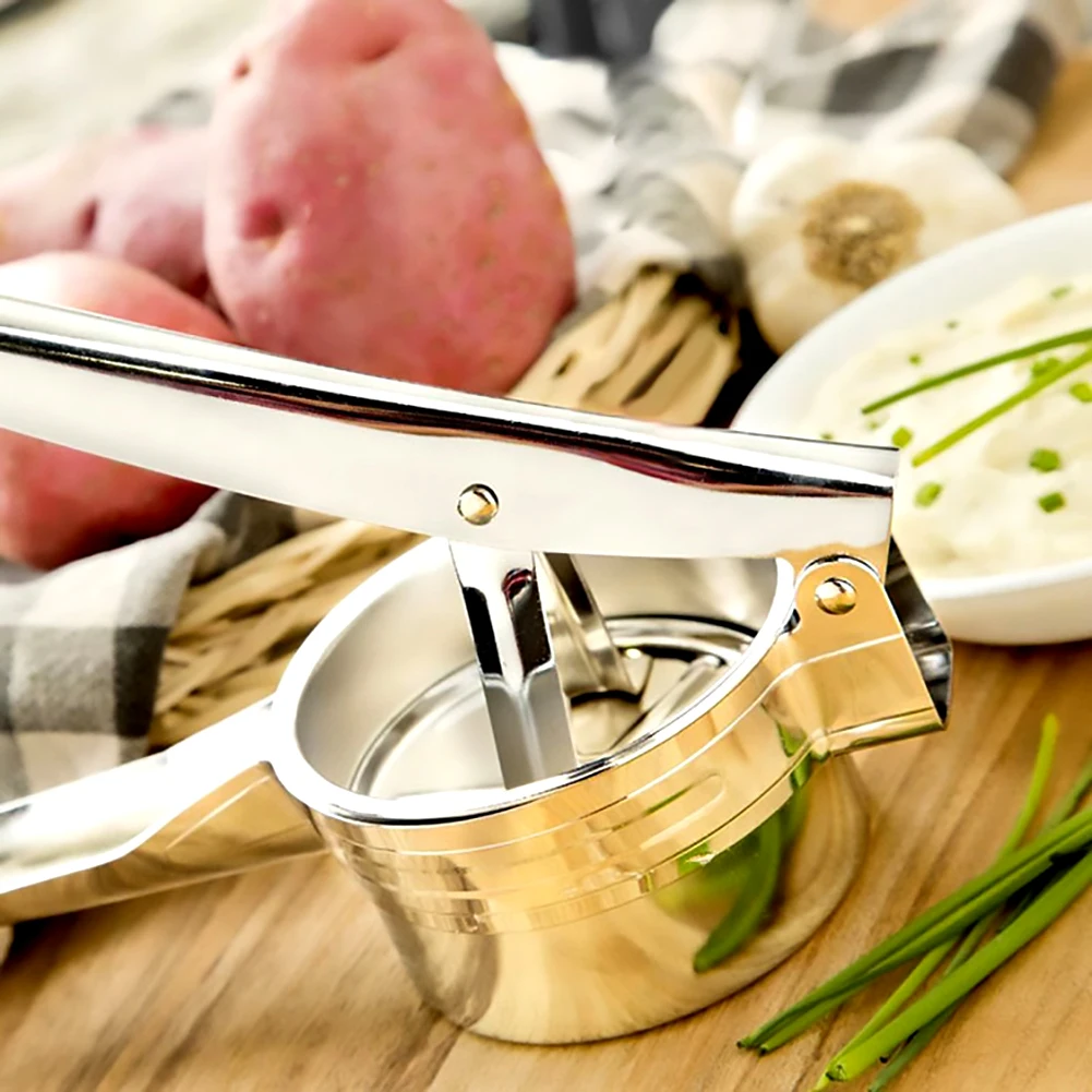 

3 In 1 Stainless Steel Potato Ricer Masher Puree Fruit Vegetable Press Maker Kitchen Cooking Tools Silicone Grip Handle