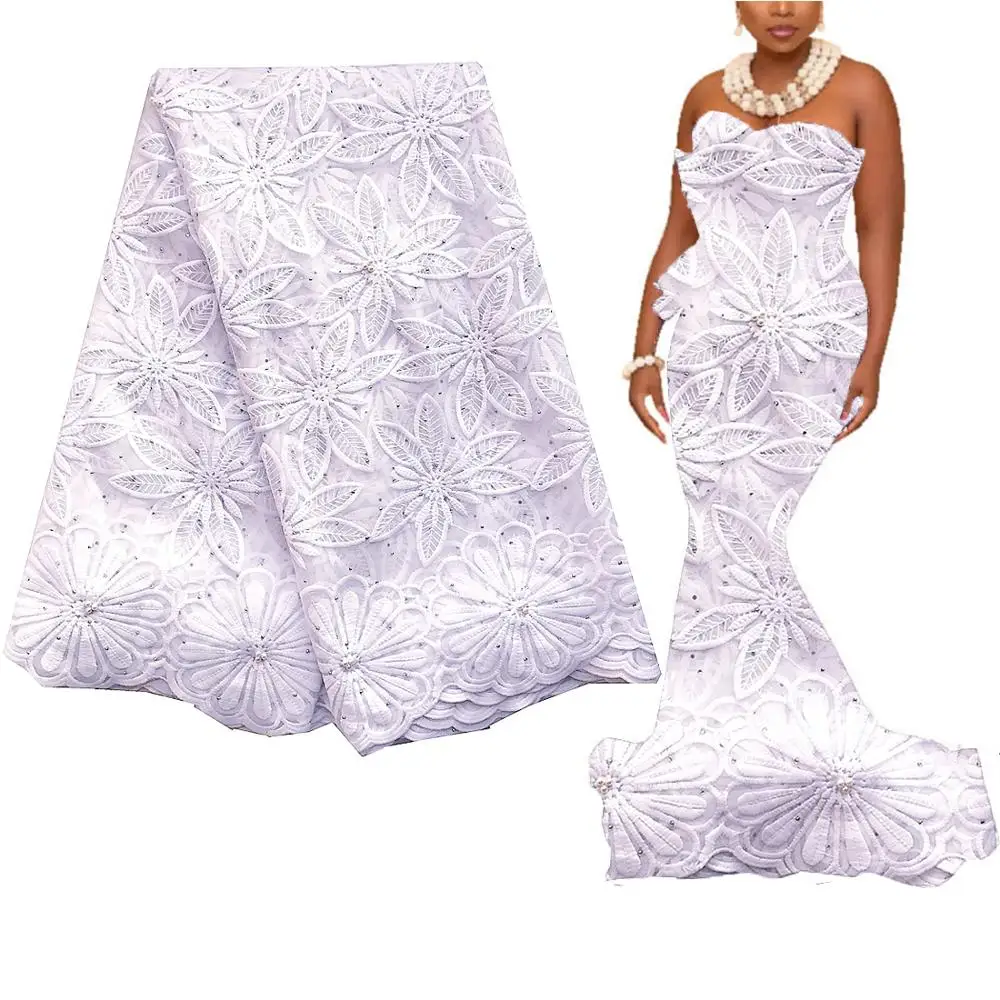 Золотая нигерийская кружевная вышитая сетка французская ткань 2023