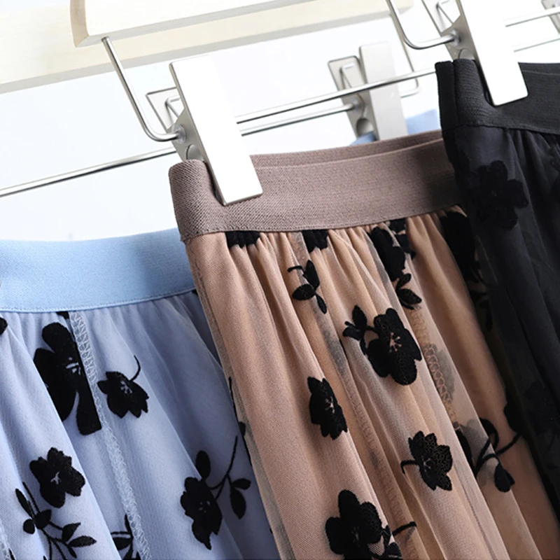 Женская винтажная фатиновая юбка OUMENGKA длинная сетчатая с эластичным высоким