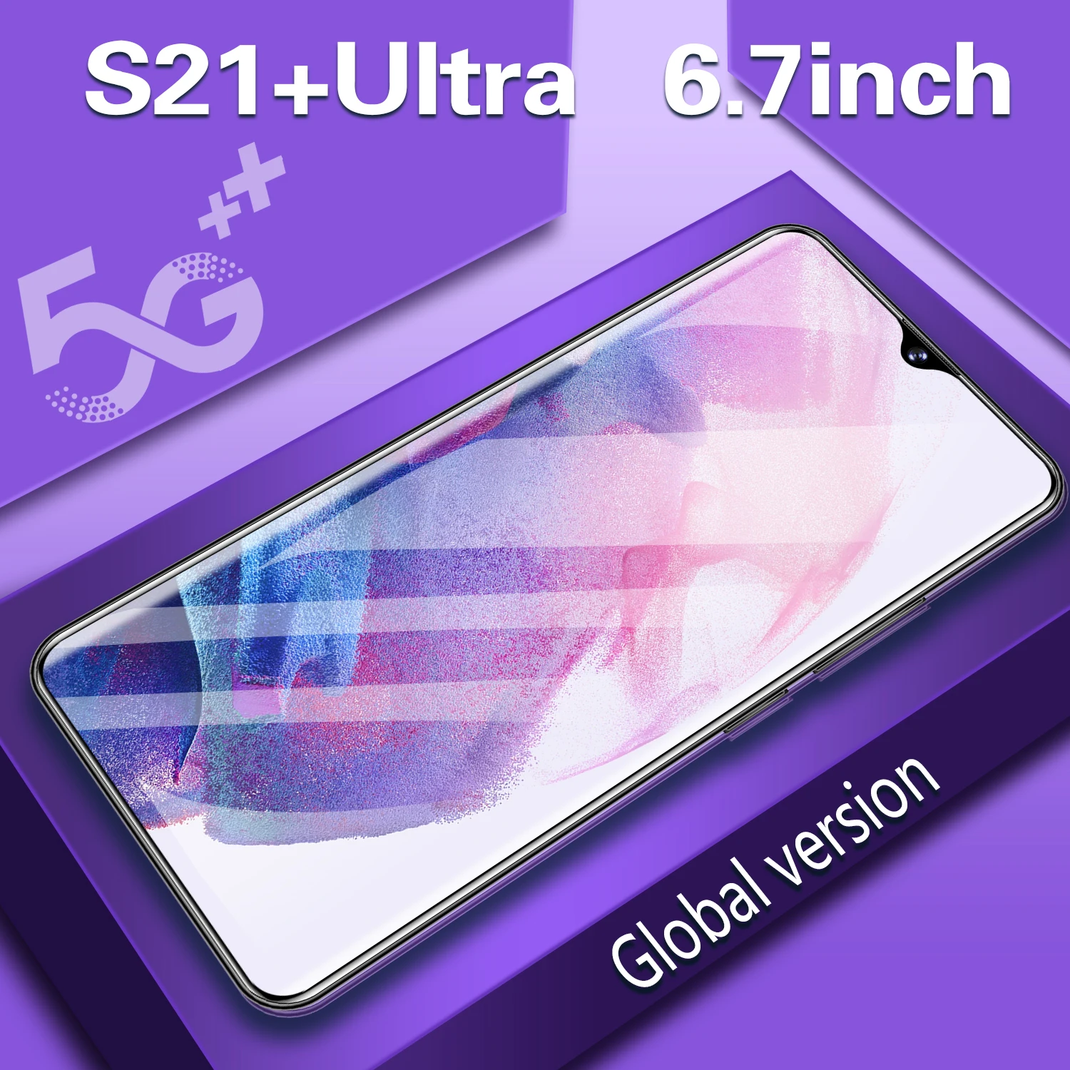 

S21+ Ultra 5G Smartphone Snapdragon888 Sansumg Galax 10 Core Mobile Phone 6800mAh 6.7Inch Global Version Cellphone