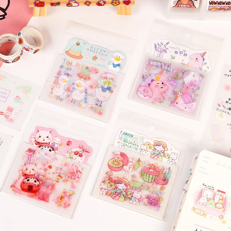 

40pcs/lot Cartoon Sumikko Gurashi Cat Rabbit PVC Stickers Decorative Stationery Sticker Scrapbooking DIY Diary Album Stick Label