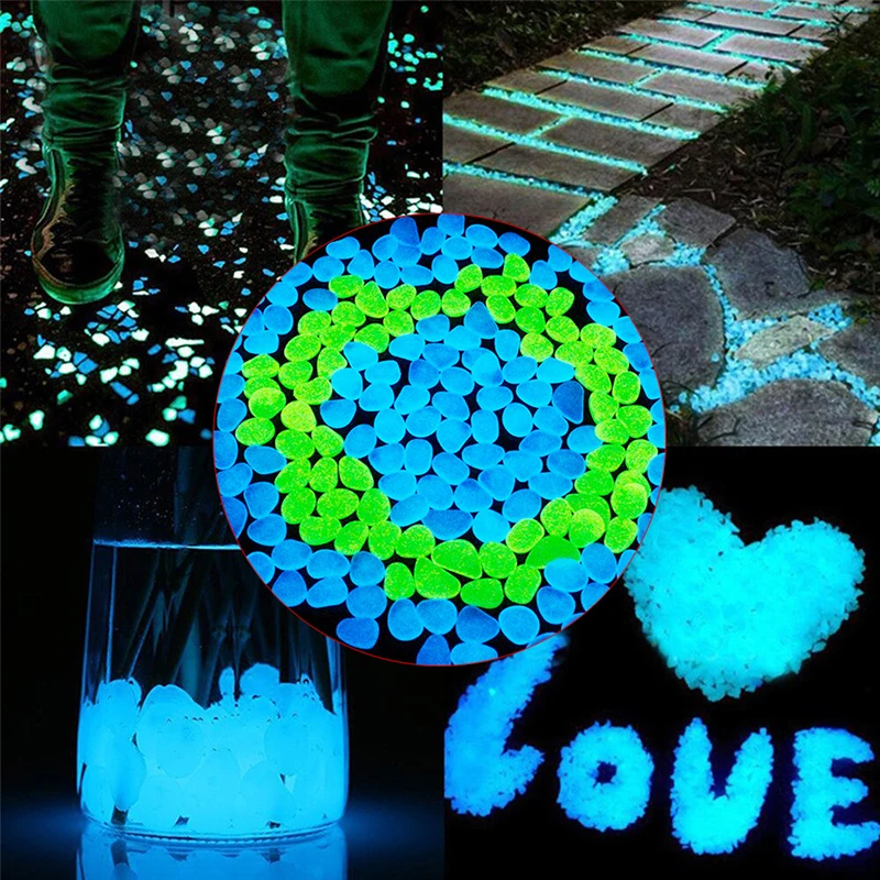 

50Pc/Set Garden Decor Stones Pebbles Luminous Glow In Dark Artificial Noctilucent Stone Fish Tank Aquarium Decoration Mix Color