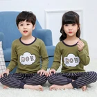 Одежда для сна для мальчиков и девочек, зимние хлопковые Пижамные комплекты, Детская домашняя одежда для мальчиков, пижамы, Детская одежда для сна, Подростковая Пижама, одежда