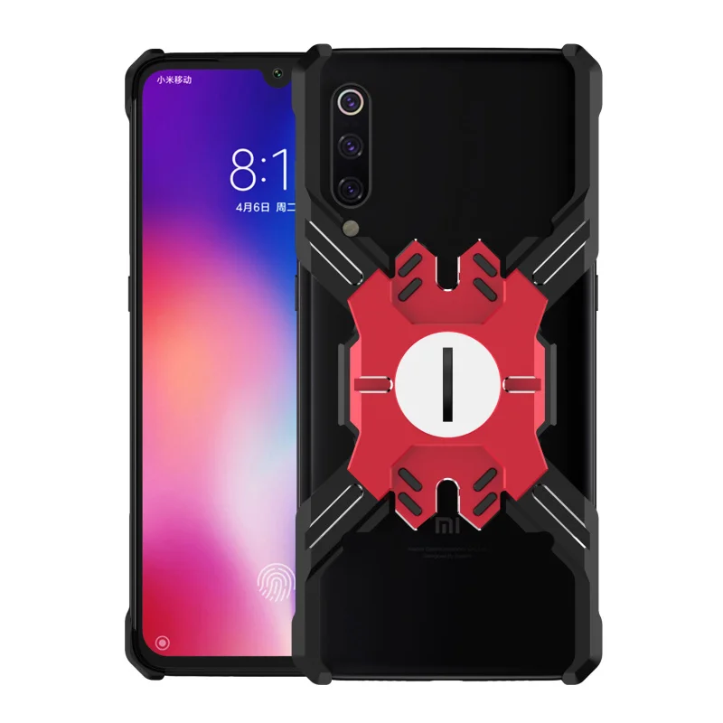 Герой Marvel элементы Алюминиевый металлический бампер чехол для Xiaomi mi 9 mi 9 тонкий жесткий защитный бампер для телефона Xiaomi mi 9 - Цвет: Black Red
