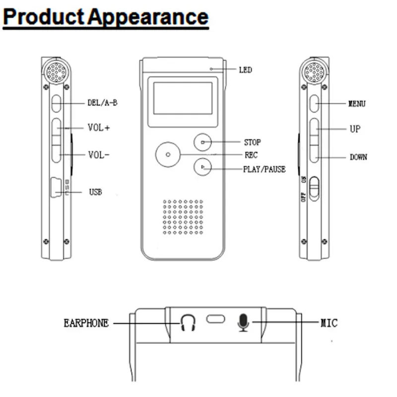 Модный портативный MP3 4 плеер 2020 универсальный 8 Гб диктофон USB цифровой аудио