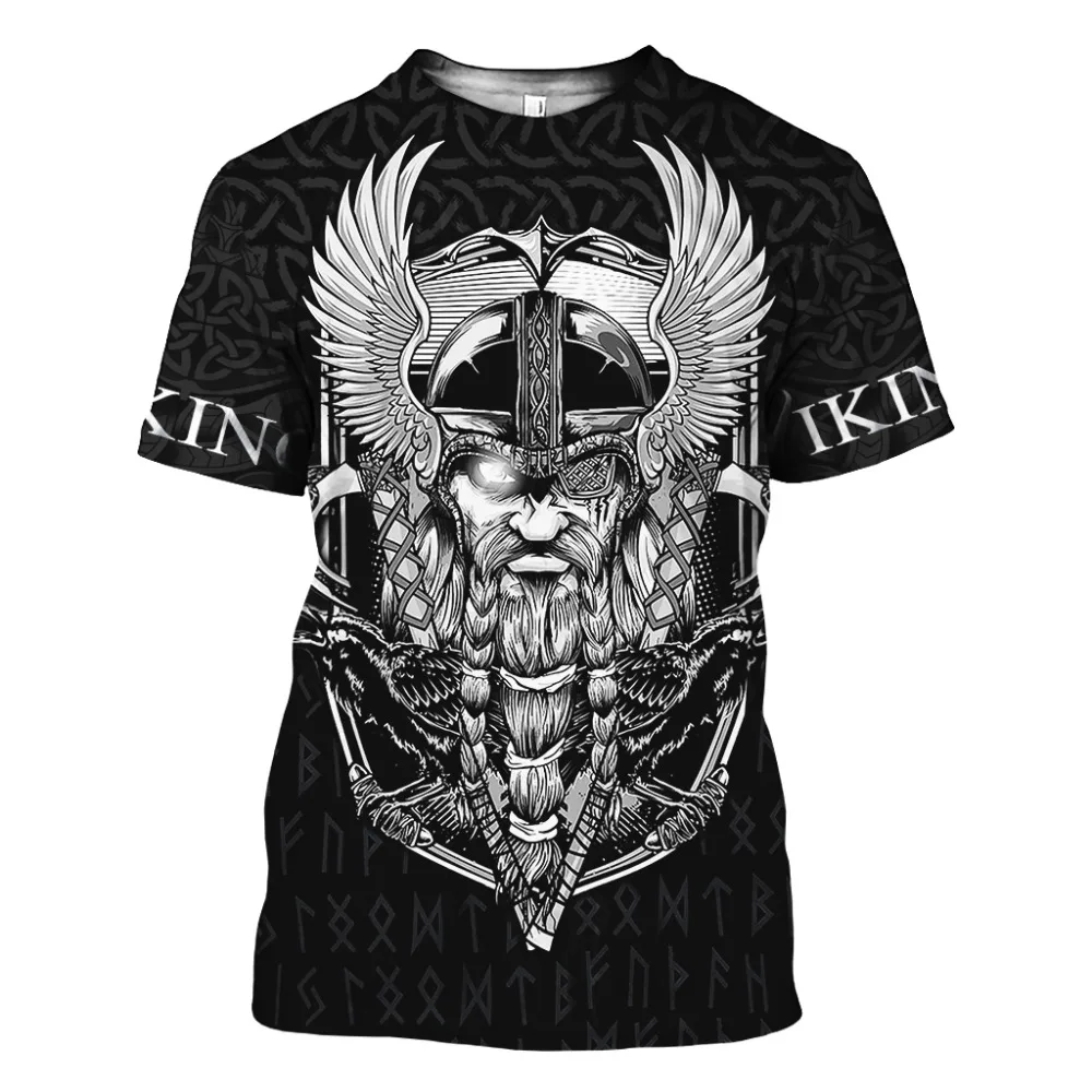 Мужская футболка с 3D рисунком символ викингов odin Tattoo модная рубашка в стиле