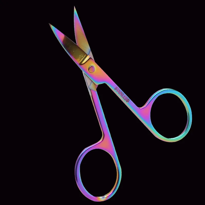 

Новинка профессиональные ножницы для бровей с изогнутой головкой Хамелеон триммер для макияжа инструмент для удаления волос на лице