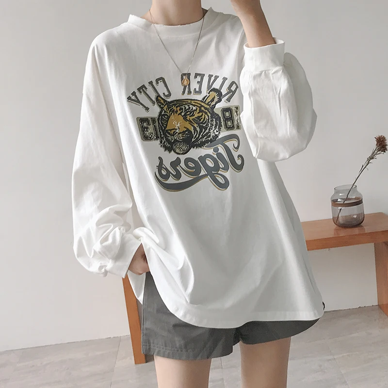 

Summer Clothes for Women Long Sleeve Harajuku Pullover Woman Clothes O-neck Oversized T-shirt T Shirt FY001