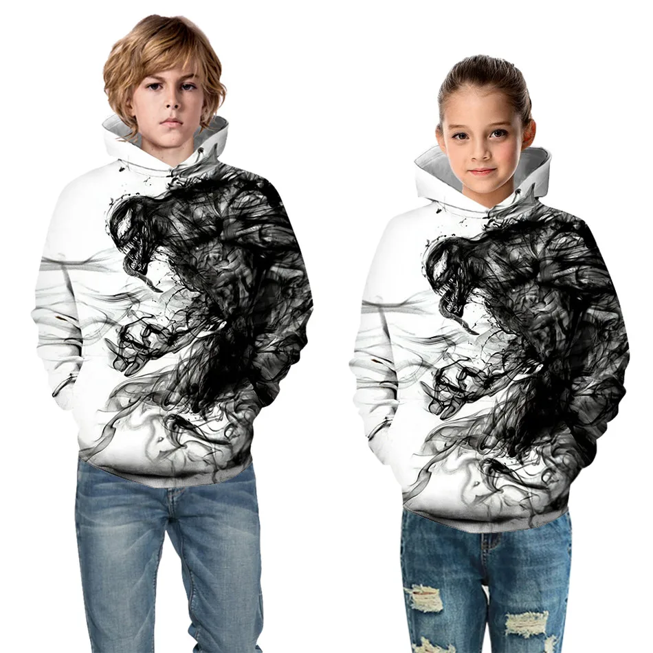 

Boy Girl Cool Anime Originality Comic Printed Hooded Sweatshirt Children We Are Venom Superhero 3D Hoodies Teen Fashion Pullover