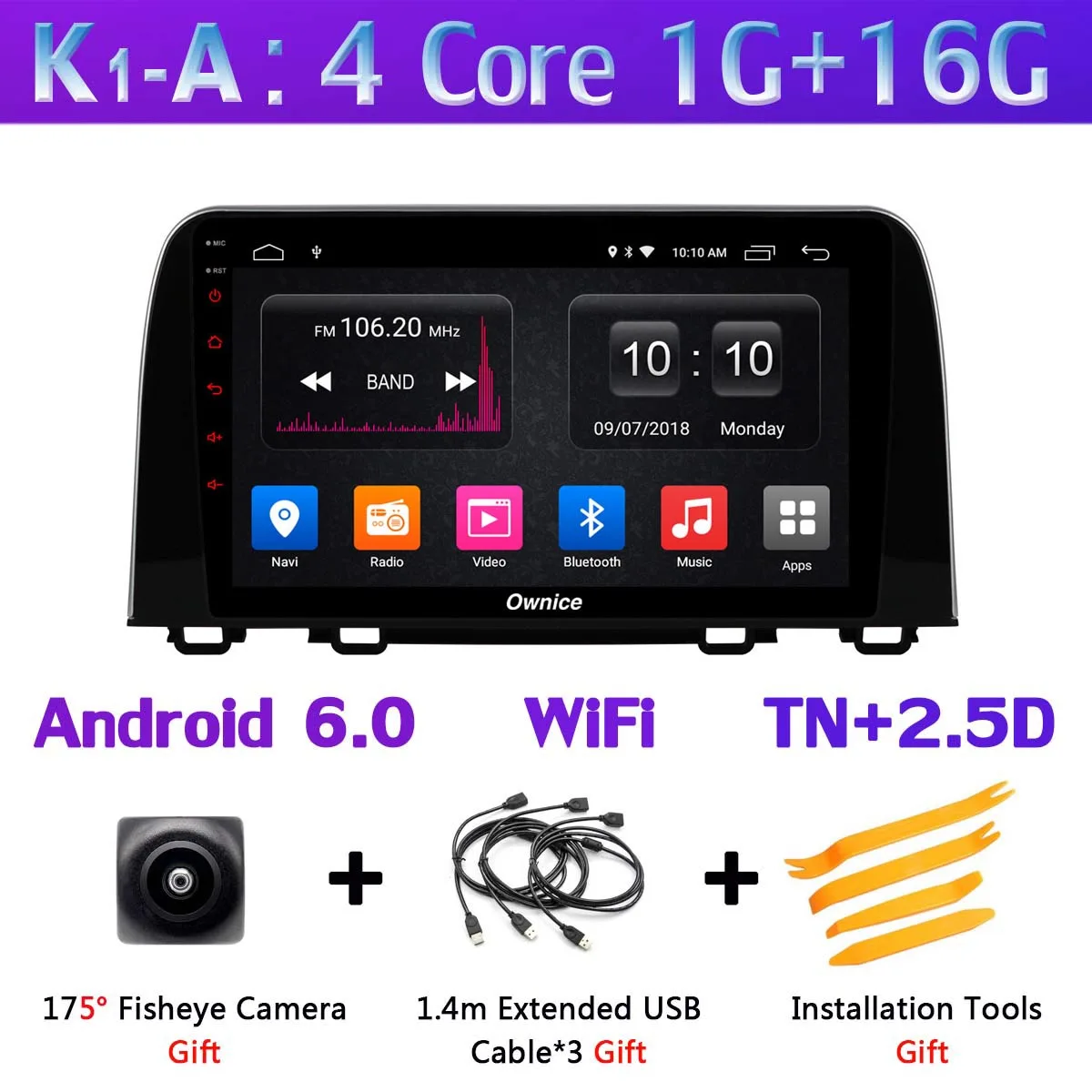 K1-A 360°4×DVR камера 1 Din камера Android 9,0 4G+ 64G SPDIF DSP CarPlay Автомобильный мультимедийный gps радио плеер для Honda CR-V CRV - Цвет: K1-A