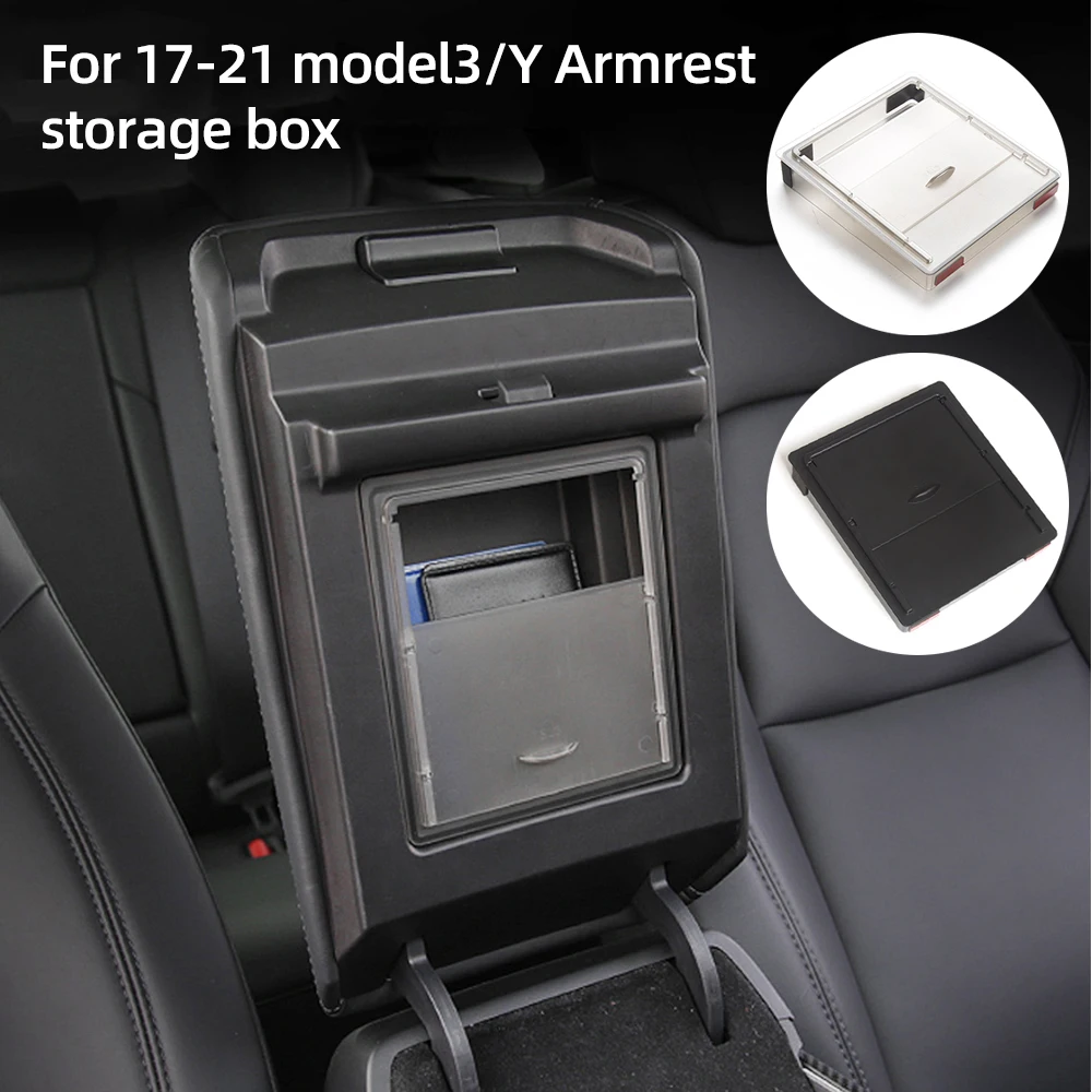 

for Tesla Model 3 Y Central Armrest Concealed Storage Box Button Storage Armrest Car Bracket Box Car Interior Accessories 2021