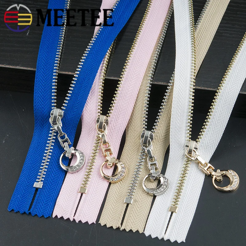Meetee, 3 шт., 11-25 см, 3#, металлическая молния, закрытый конец, золото, серебро, зуб, луна, тяга, молния, замок, сделай сам, сумка, одежда, Швейные аксессуары, ZA005