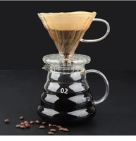 v60 coffee filter glass coffee pot 600ml with cover high temperature resistant glass reusable coffee maker dripper espresso tool