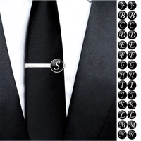 mens fashion 26 alphabet letters tie clips personality name letters jewelry men necktie clip pin suit accessories gift