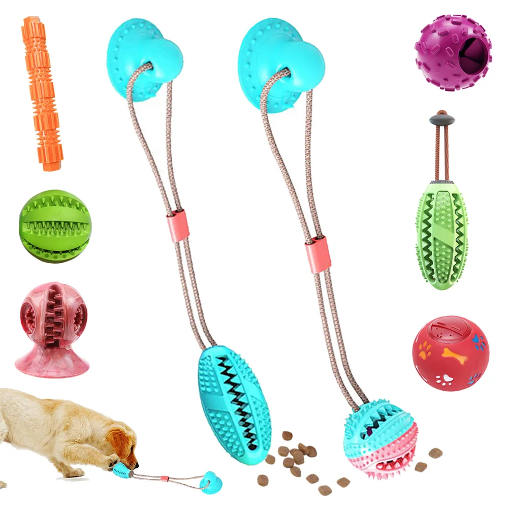 Pet интерактивные игрушки для собак дозатор корма для домашних животных игрушка эластичный шар жевательные игрушки для собак для домашних животных молярный зуб Чистящая Щетка